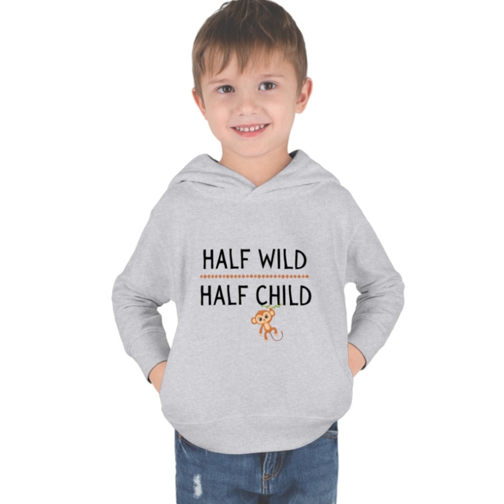 Gray Toddler Hoodie - Half Wild Half Child